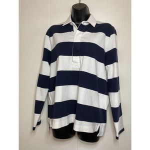 J. Crew Navy and White Striped Shirt Size Medium